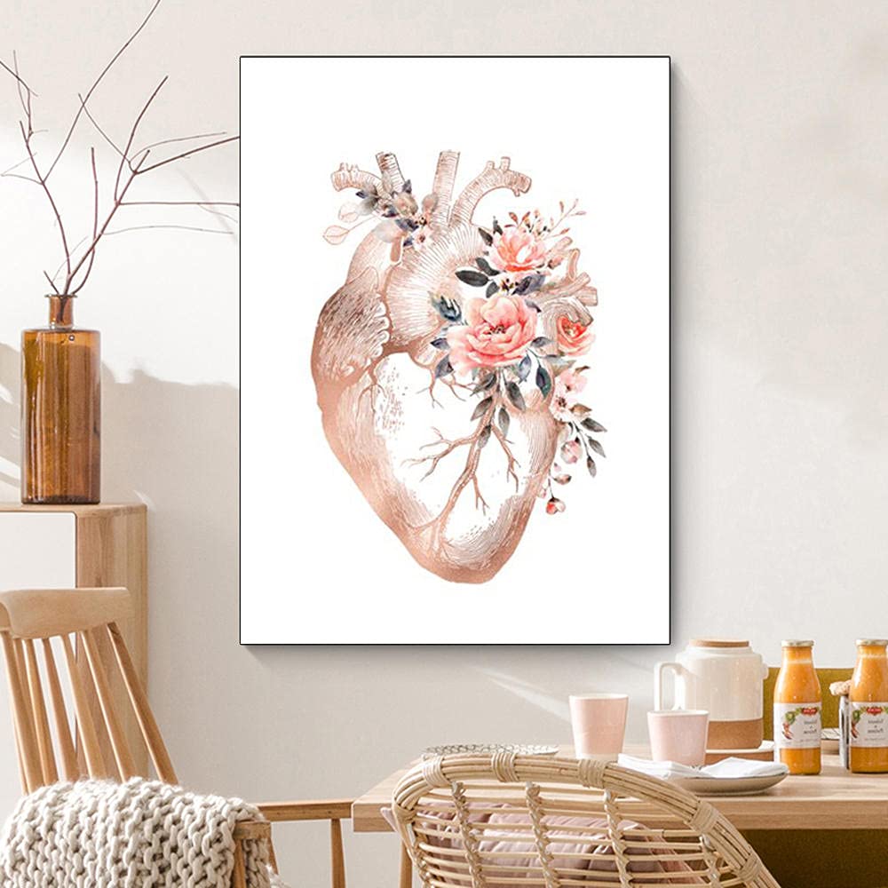 Amazon.co.jp: 心臓病専門医 オフィス 壁飾り 花 心臓 ポスター 印刷